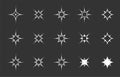 Shiny star icon set perfect for ratings, awards, celestial themes, and festive decoration designs. Royalty Free Stock Photo
