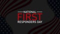 First Responders Day Poster, Banner, Background and Flyer Template with American Flag â National Awareness Typography Design Royalty Free Stock Photo