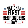 National First Responders Day Typography T-shirt Design Royalty Free Stock Photo