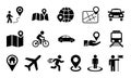 Vector navigation silhouette icon set. vector illustration eps Royalty Free Stock Photo