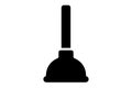 Black Plunger Icon: Simple Plumbing Tool Silhouette Royalty Free Stock Photo