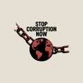 Stop Corruption Now â Awareness Vector Art Royalty Free Stock Photo