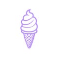 Blueberry ice cream. Sweet dessert icon Royalty Free Stock Photo