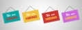 Colorful We Are Hiring Job Vacancy Sign Collection Royalty Free Stock Photo