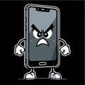 Angry Smartphone Character Illustration Royalty Free Stock Photo