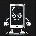 Angry Smartphone Character Illustration Royalty Free Stock Photo