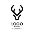 Minimalist Deer Head Logo Template Design Concept Illustration Artwork Royalty Free Stock Photo