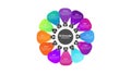 12 services with triangle shape canter of a ellipse shape infographic Royalty Free Stock Photo
