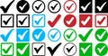 Collection of Check Marks and Tick Icons Representing Approval and Confirmation Royalty Free Stock Photo