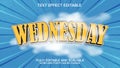 wednesday cartoon text effect vector editable Royalty Free Stock Photo