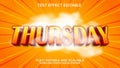 thursday cartoon text effect vector editable Royalty Free Stock Photo
