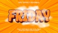 friday cartoon text effect vector editable Royalty Free Stock Photo