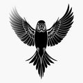 Budgerigar bird silhouette vector illustration on white background Royalty Free Stock Photo