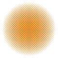 Circular halftone pattern with orange and yellow gradient dots background design Royalty Free Stock Photo