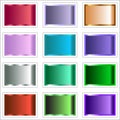 Twelve rectangular color swatches with varying gradients arranged in a grid pattern on a white background Royalty Free Stock Photo