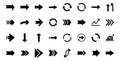 Arrow collection vector set design, directional sign, arrow graphic, symbol, and icon collection design Royalty Free Stock Photo