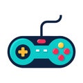 Retro video game controller icon inspired by classic gaming consoles and arcade-style controls. Royalty Free Stock Photo