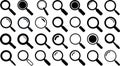 Magnifying Glass Icon Set Royalty Free Stock Photo