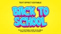 back to school cartoon style text effect editable Royalty Free Stock Photo