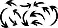 Hand-Drawn Black Arrows Collection for Direction and Highlighting Royalty Free Stock Photo
