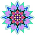 Graceful mandala flower artwork shaped through colorful geometric abstract impressions Royalty Free Stock Photo