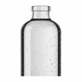 Clear glass bottle with water droplets on white background vector. Royalty Free Stock Photo
