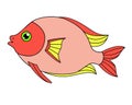 Cute bright tropical fish - vector image, illustration for children. Royalty Free Stock Photo