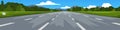 Landscape view of four lane road with line. Royalty Free Stock Photo