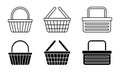 Shopping and Picnic Basket Icons Royalty Free Stock Photo