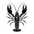 Black Lobster Silhouette Vector Illustration â Seafood, Marine Animal, Crustacean Design Royalty Free Stock Photo