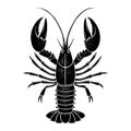 Black Lobster Silhouette Vector Illustration â Seafood, Marine Animal, Crustacean Design Royalty Free Stock Photo