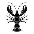 Black Lobster Silhouette Vector Illustration â Seafood, Marine Animal, Crustacean Design Royalty Free Stock Photo