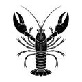 Black Lobster Silhouette Vector Illustration â Seafood, Marine Animal, Crustacean Design Royalty Free Stock Photo
