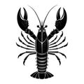 Black Lobster Silhouette Vector Illustration â Seafood, Marine Animal, Crustacean Design Royalty Free Stock Photo