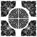 Intricate Quarter-Circle Patterns: Detailed Radial Pattern Royalty Free Stock Photo