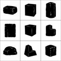 Volumetric Geometric Shape Icons 1: Blocky, 3D Irregular Shapes Royalty Free Stock Photo