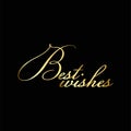 Best wishes golden text on a black background with elegant cursive font creating a greeting message Royalty Free Stock Photo