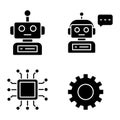 Robot and AI Solid Icons â Filled Technology Symbol Pack Royalty Free Stock Photo