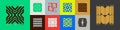 Kit of Postmodern geometric compositions with abstract shapes in brutalism aesthetics, cards art 20 Royalty Free Stock Photo
