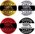100 Percent Satisfaction Guaranteed Badges Collection Royalty Free Stock Photo