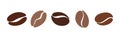 A set of different icons, coffee bean icons isolated on white, vector simple illustration, flat design Royalty Free Stock Photo