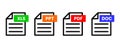 Common File Format Icon Set â XLS, PPT, PDF, and DOC Vector Icons Royalty Free Stock Photo