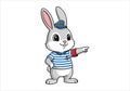 Cute Bunny Character Pointing Cartoon Illustration Royalty Free Stock Photo