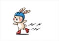 Cute Running Bunny Character Illustration Royalty Free Stock Photo