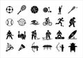Sports Activity Icons Silhouette Set Royalty Free Stock Photo