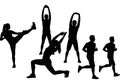 Fitness Training Poses Silhouette Collection Illustration Royalty Free Stock Photo