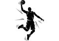 Basketball Player Jump Shot Silhouette Illustration Royalty Free Stock Photo