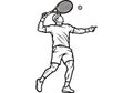 Tennis Player Serving Ball Dynamic Line Art Illustration Royalty Free Stock Photo