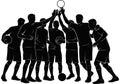 Basketball Team Celebrating Victory Silhouette Illustration Royalty Free Stock Photo