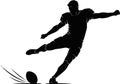 Soccer Player Kicking Ball Silhouette Illustration Royalty Free Stock Photo